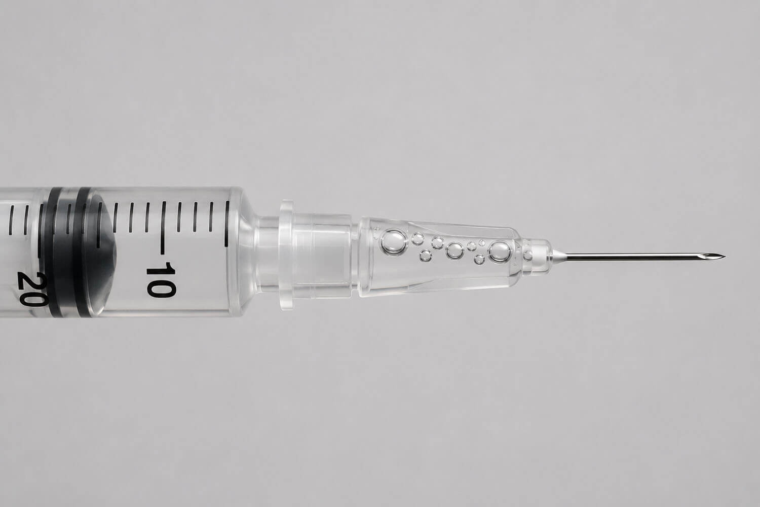 Air bubbles in a syringe