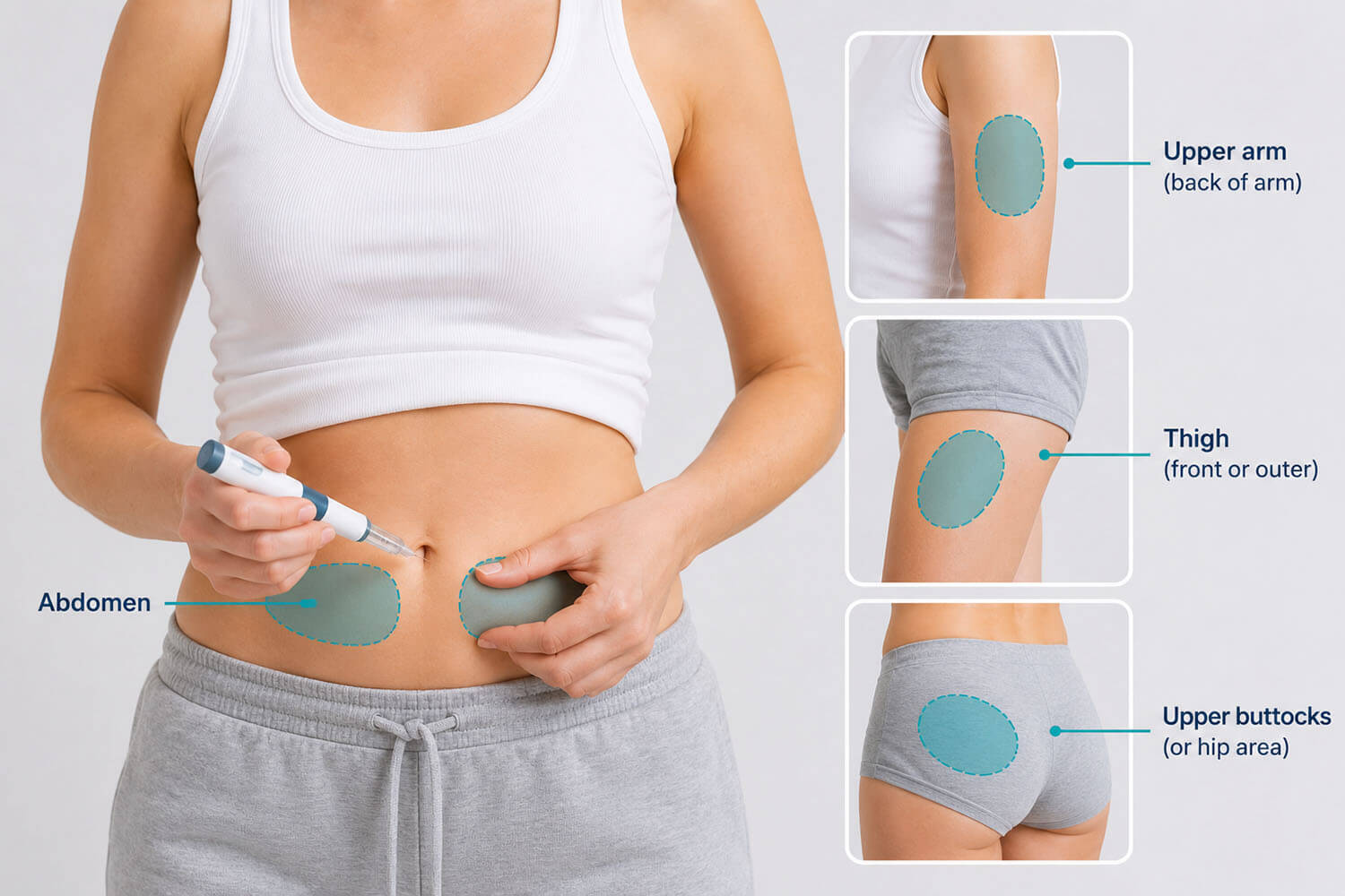 Common injection sites
