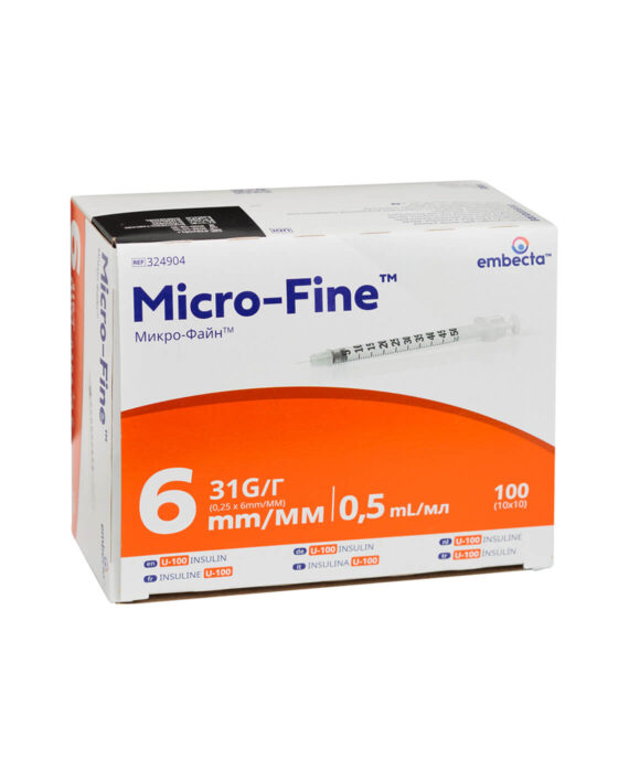 embecta Micro-Fine Insulin Syringes U-100 0,5ML 6MM 31G (100 pieces)