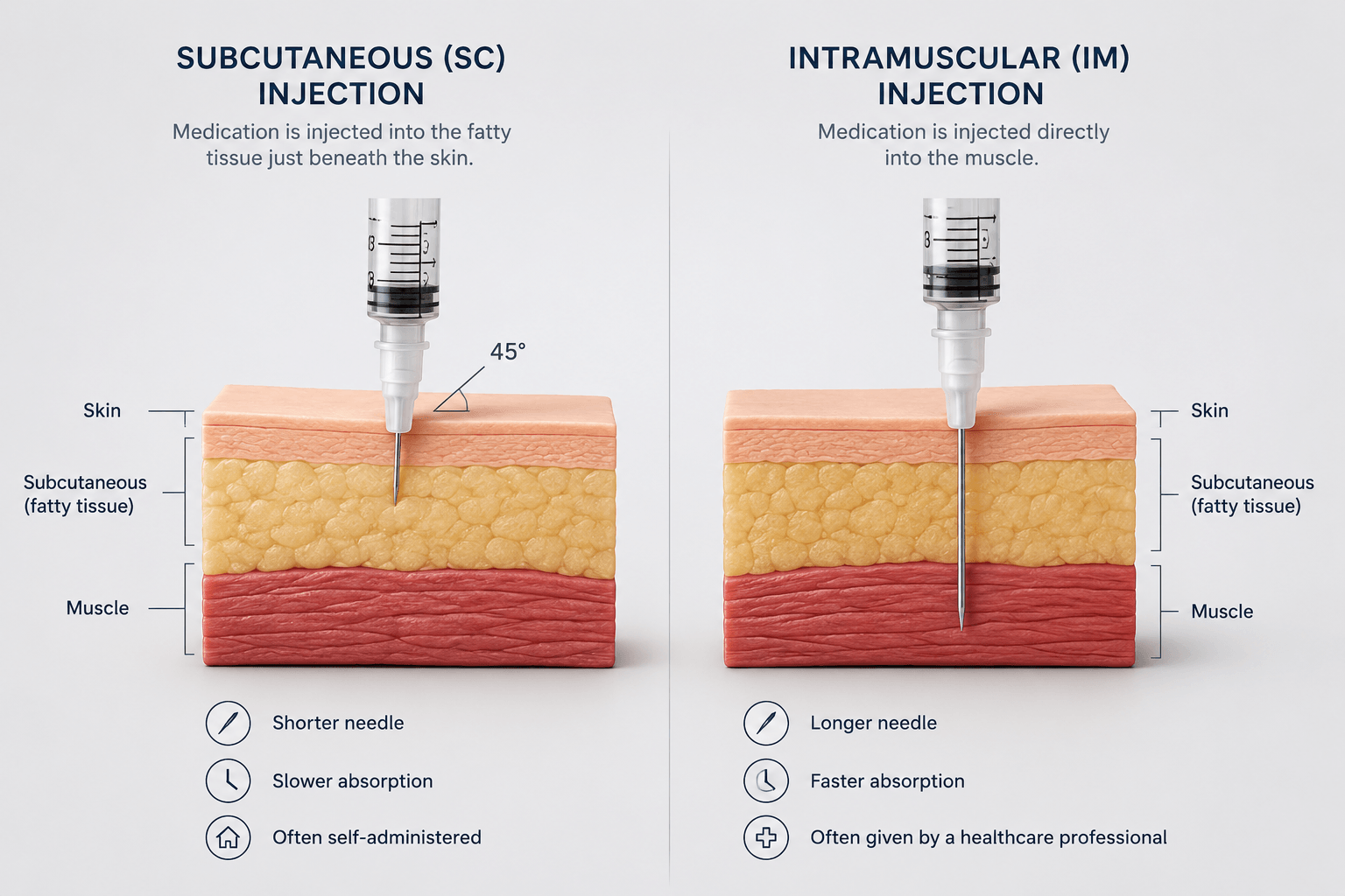 Subcutaneous vs Intramuscular Injections